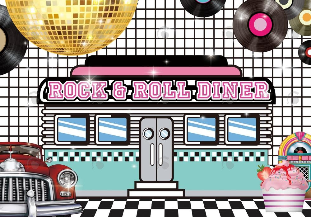 Allenjoy 1950S Rock N Roll Diner Photography Backdrop Gbsx-00533