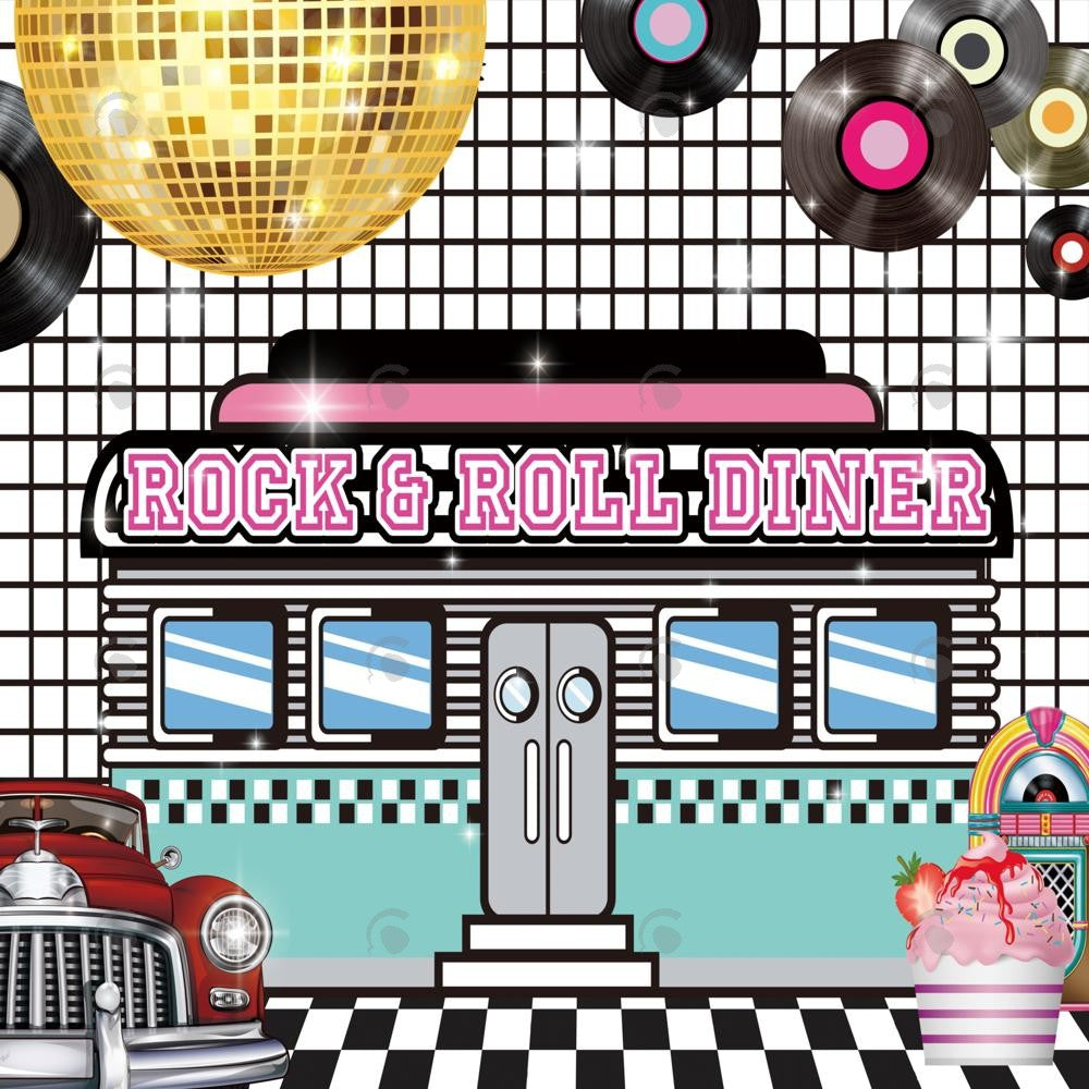 Allenjoy 1950S Rock N Roll Diner Photography Backdrop Gbsx-00533