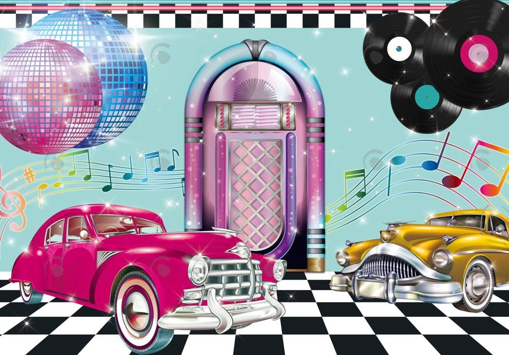 Allenjoy 1950S Sock Hop Photography Backdrop Gbsx-00531