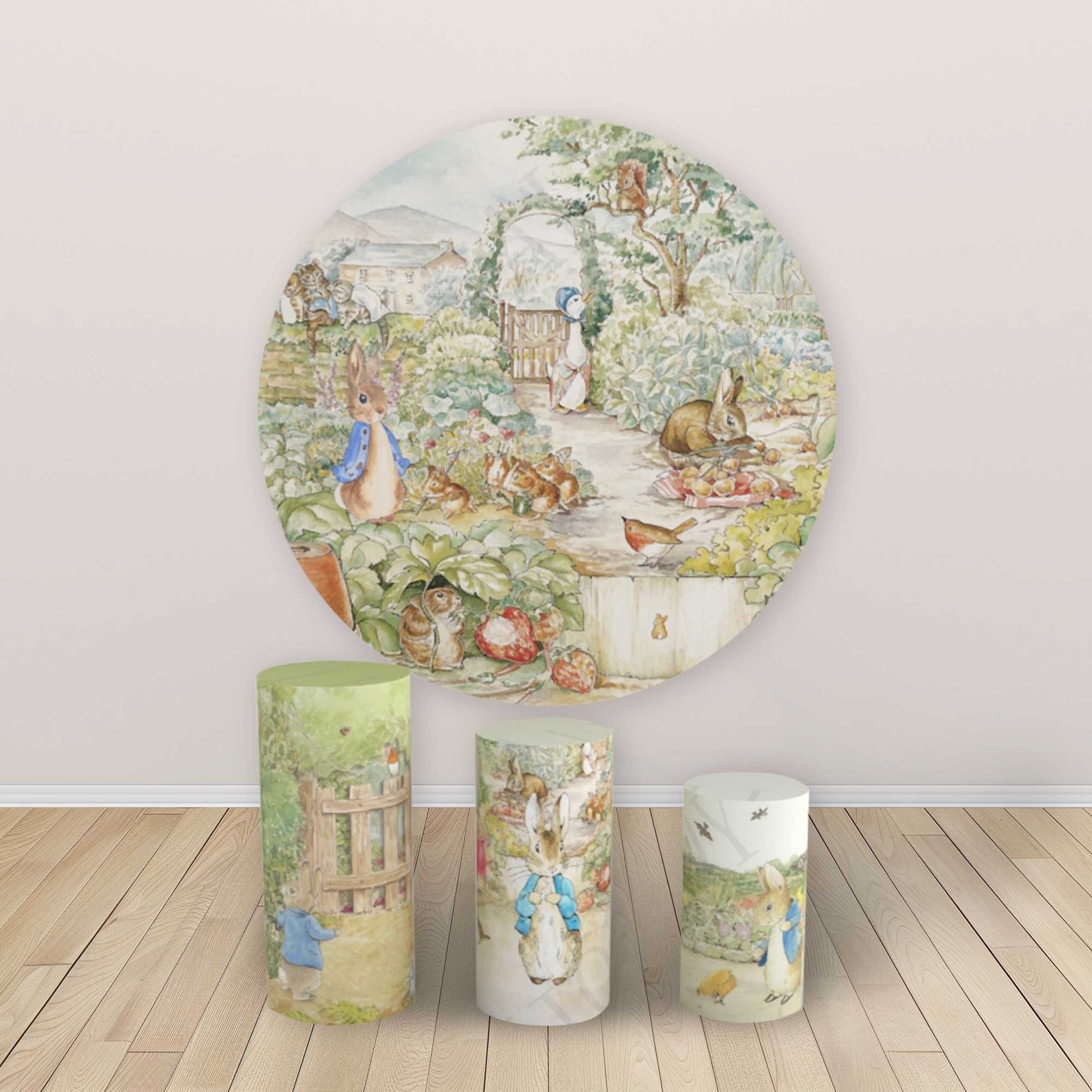 Rabbit Tales Custom Round Backdrop With Plinths AS-DLZ-53b890