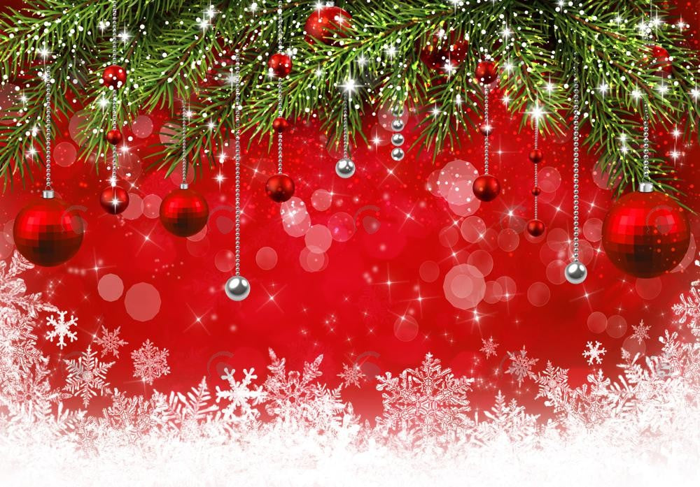 Red Christmas Snowflake Backdrop