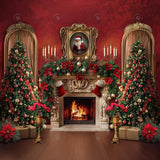 Allenjoy A Cozy Christmas Fireplace Photography Backdrop Gbsx-00784