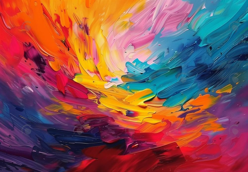 Abstract Rainbow Paint Photography Backdrop GBSX-99597