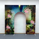 Allenjoy 10X9FT Wedding Party Flower Arch Frame Welcome Stand Door
