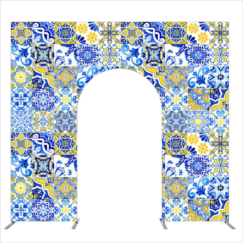 Allenjoy 10X9FT Wedding Party Flower Arch Frame Welcome Stand Door