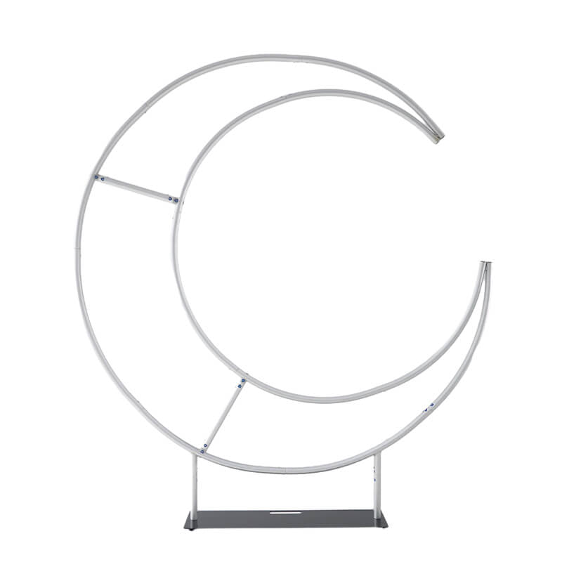 Allenjoy 6.5FT Round Moon Shaped Wedding Arch Stand