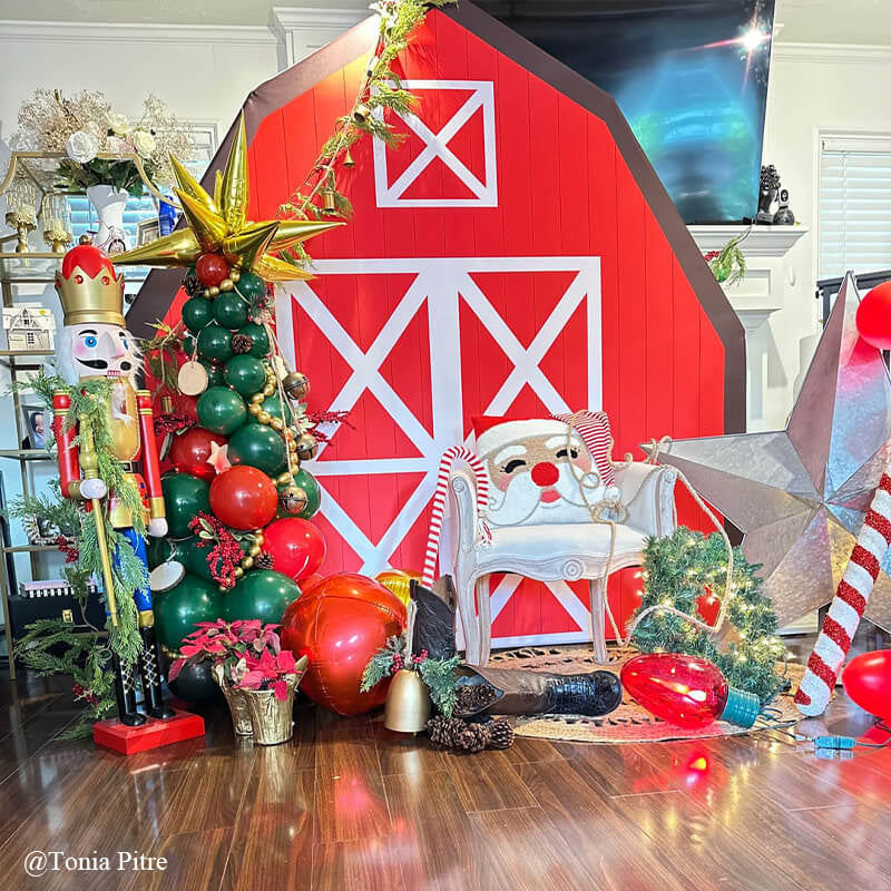 Allenjoy 7X7FT Barn Backdrop Stand Birthday Party Decoration Prop