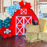 Allenjoy 7X7FT Barn Backdrop Stand Birthday Party Decoration Prop