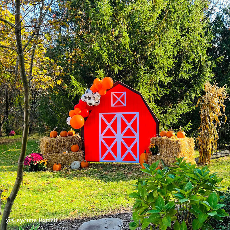 Allenjoy 7X7FT Barn Backdrop Stand Birthday Party Decoration Prop