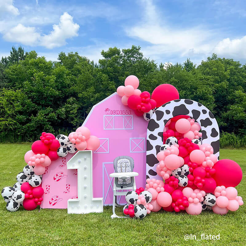Allenjoy 7X7FT Barn Backdrop Stand Birthday Party Decoration Prop
