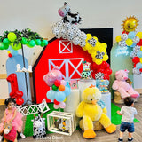 Allenjoy 7X7FT Barn Backdrop Stand Birthday Party Decoration Prop