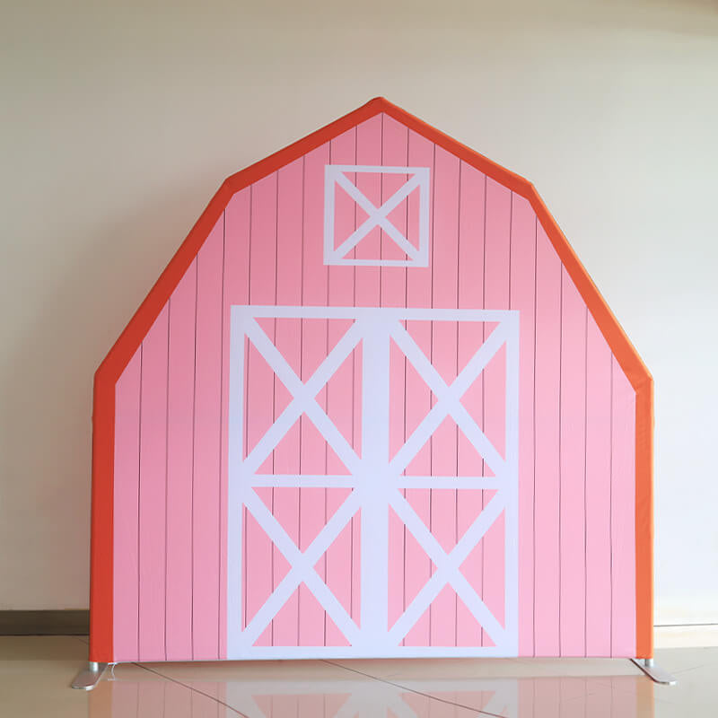 Allenjoy 7X7FT Barn Backdrop Stand Birthday Party Decoration Prop