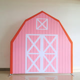Allenjoy 7X7FT Barn Backdrop Stand Birthday Party Decoration Prop