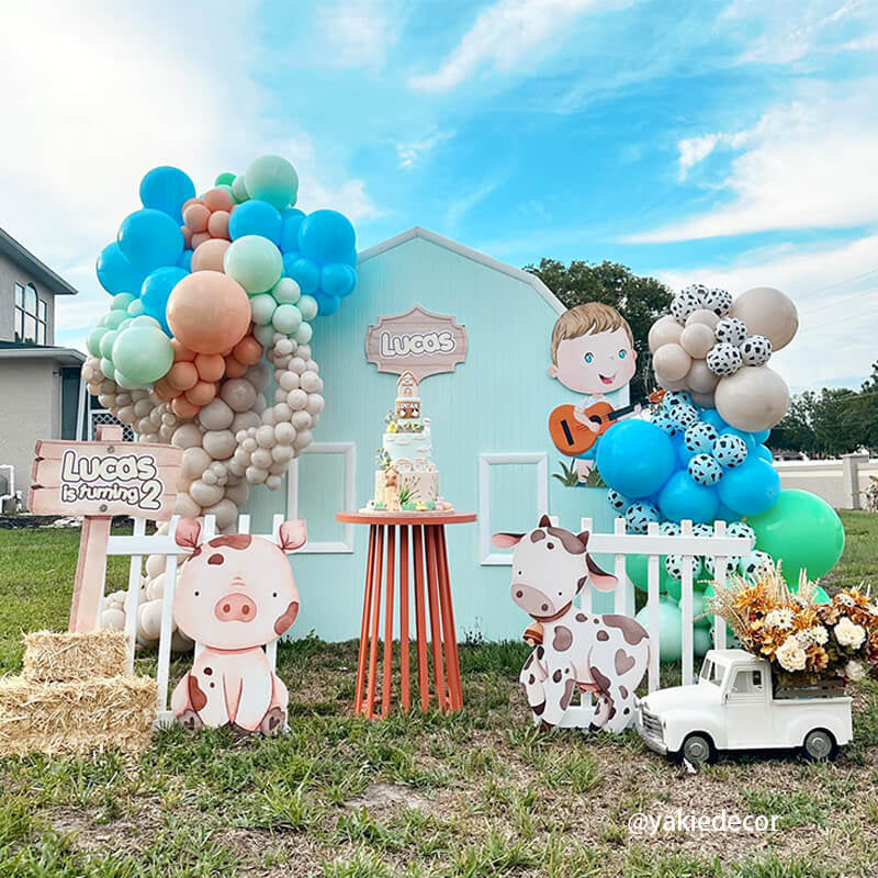 Allenjoy 7X7FT Barn Backdrop Stand Birthday Party Decoration Prop