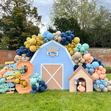 Allenjoy 7X7FT Barn Backdrop Stand Birthday Party Decoration Prop