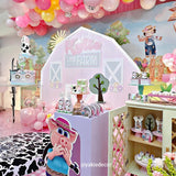 Allenjoy 7X7FT Barn Backdrop Stand Birthday Party Decoration Prop