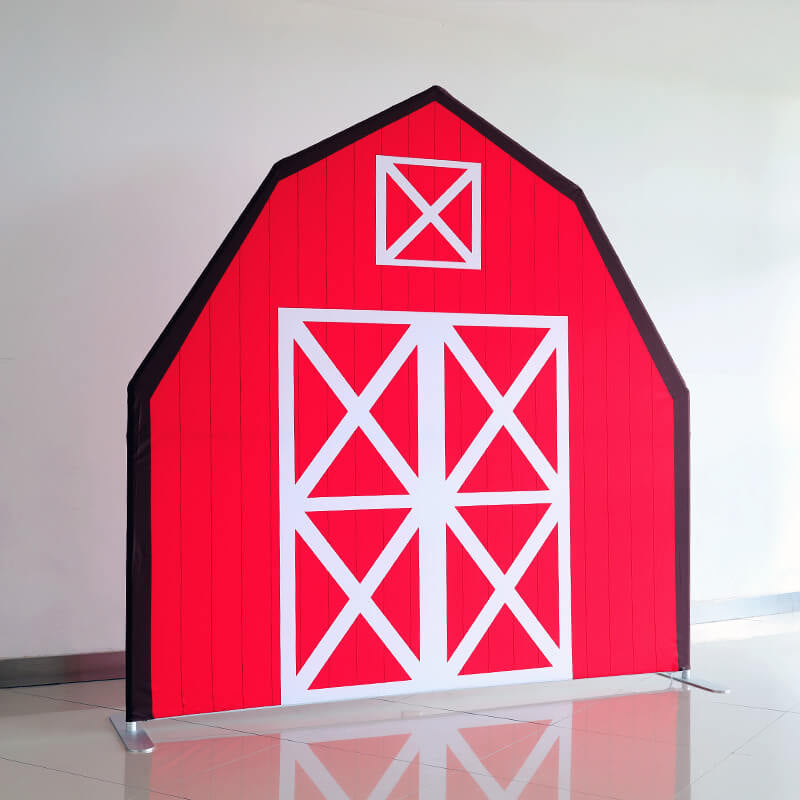 Allenjoy 7X7FT Barn Backdrop Stand Birthday Party Decoration Prop