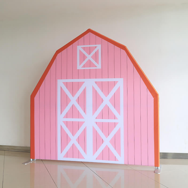 Allenjoy 7X7FT Barn Backdrop Stand Birthday Party Decoration Prop