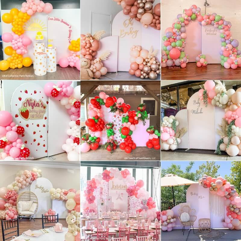Allenjoy Chiara Arched Backdrop Wall Set Birthday&Baby Shower&Wedding Party Decoration