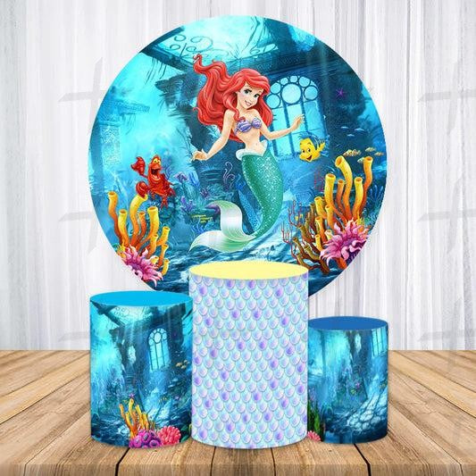 Ocean Princess Custom Round Backdrop With Plinths AS-DLZ-eb6527
