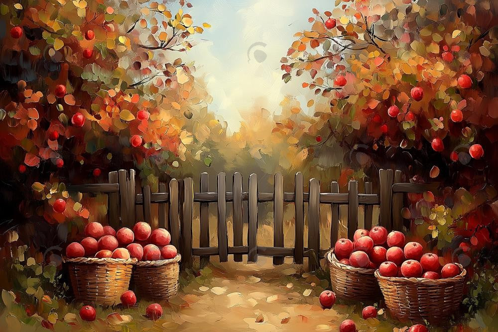Allenjoy Autumn Apple Orchard Photography Backdrop Gbsx-01207