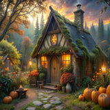 Allenjoy Autumn Cozy Cottage Photography Backdrop Gbsx-00846