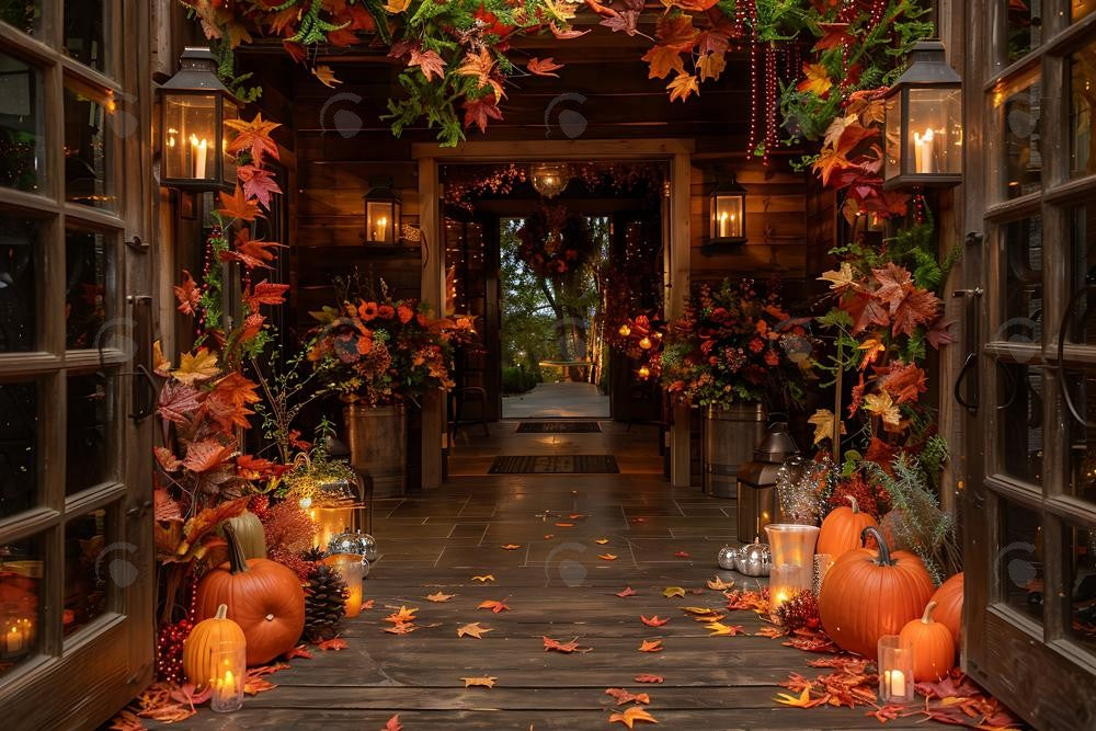 Allenjoy Autumn Entrance Photography Backdrop Gbsx-00881