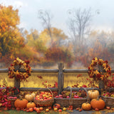 Allenjoy Autumn Fence Celebration Photography Backdrop Gbsx-00714