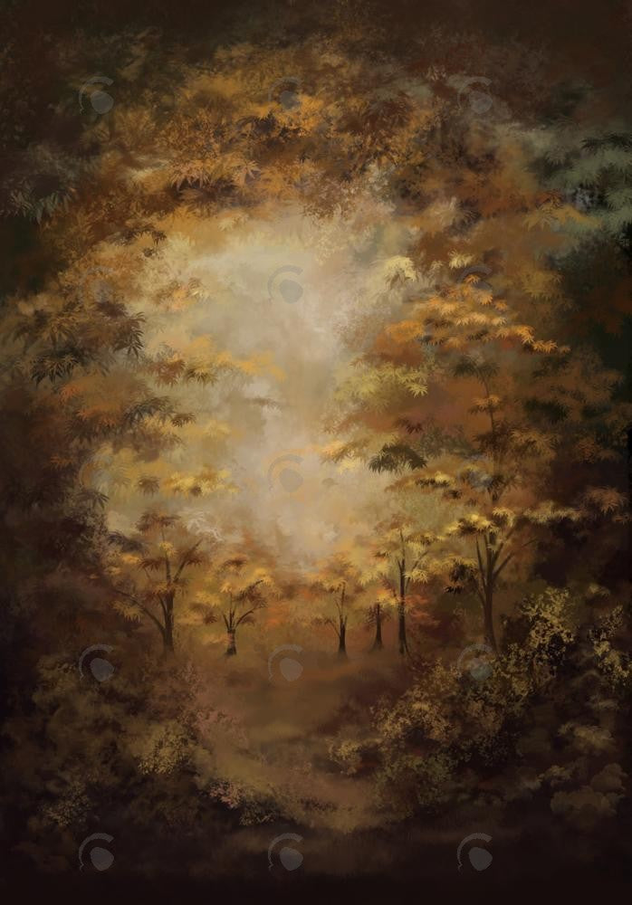 Allenjoy Autumn Forest Painting Photography Backdrop Gbsx-00612