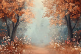 Allenjoy Autumn Forest Path Photography Backdrop Gbsx-01163
