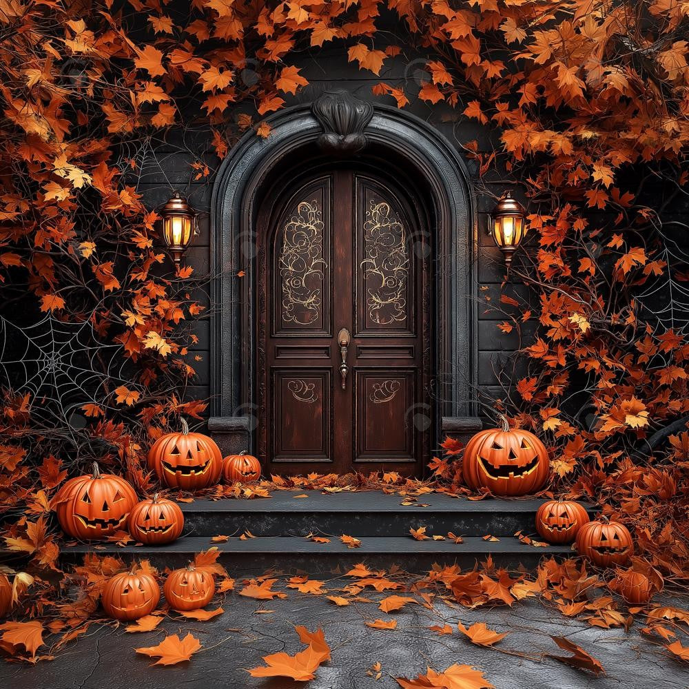 Allenjoy Autumn Leaves Door Way Photography Backdrop Gbsx-01034