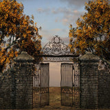 Allenjoy Autumn Old Metal Gate Photography Backdrop Gbsx-00547