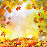 Allenjoy Autumn Pumkins Maple Leaves Photography Backdrop Gbsx-00606