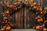 Allenjoy Autumn Pumpkin Fine Art Flower Arch Photography Backdrop Gbsx-00815