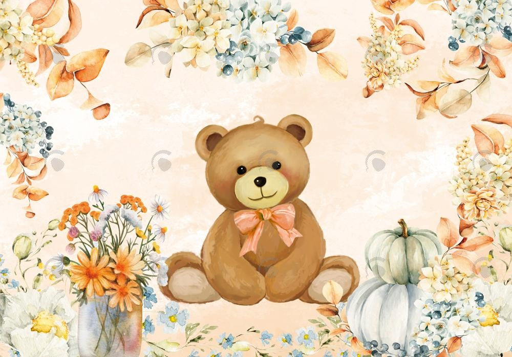 Allenjoy Autumn We Can Bearly Wait Photography Backdrop GBSX-00127