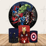 Superhero Teams Custom Round Backdrop With Plinths AS-DLZ-3ee737