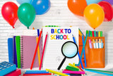 Back To School Balloons Crayons Book Photography Backdrop GBSX-99621