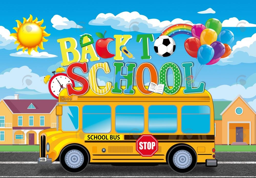 Back To School Bus Photography Backdrop GBSX-99623