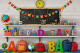 Back To School Elementary Shelves Photography Backdrop GBSX-99632