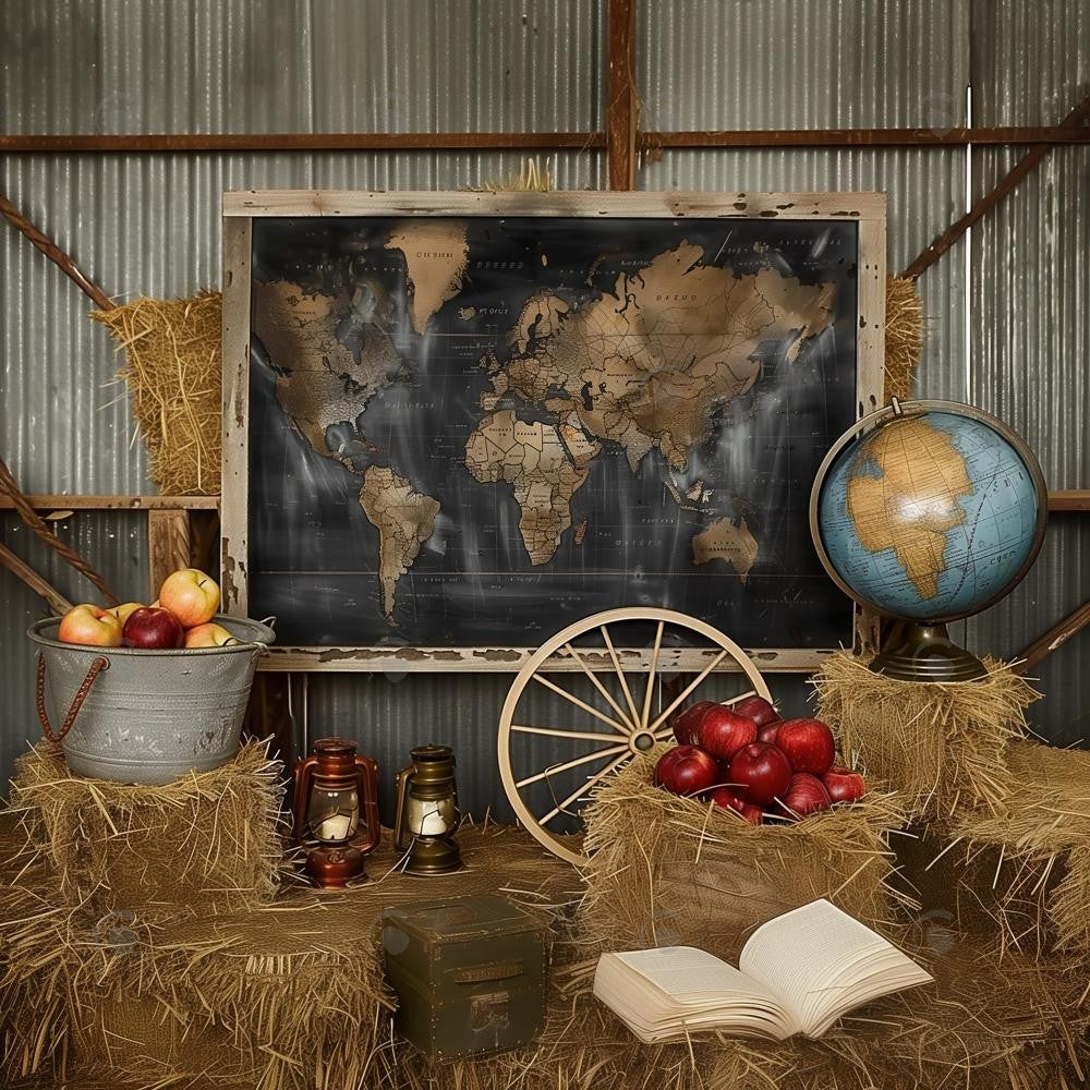Back To School Geography Photography Backdrop GBSX-99633