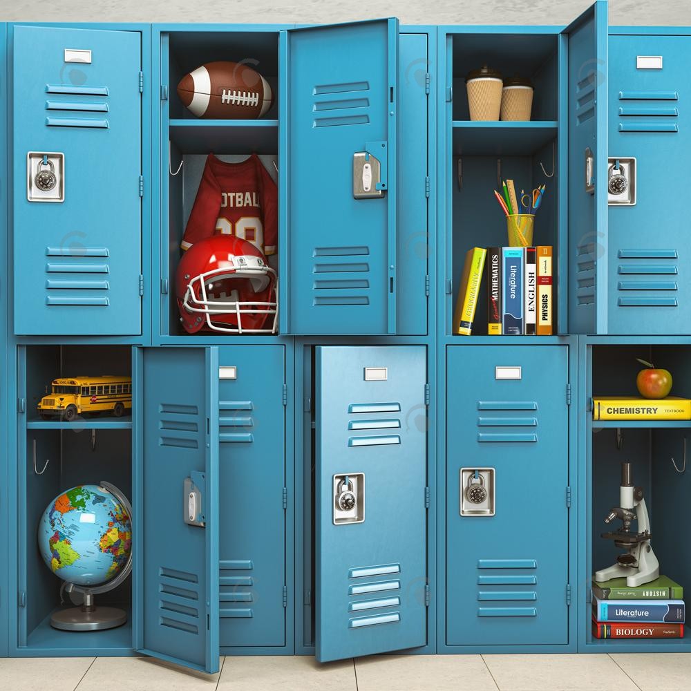 Back To School Locker Photography Backdrop GBSX-99637