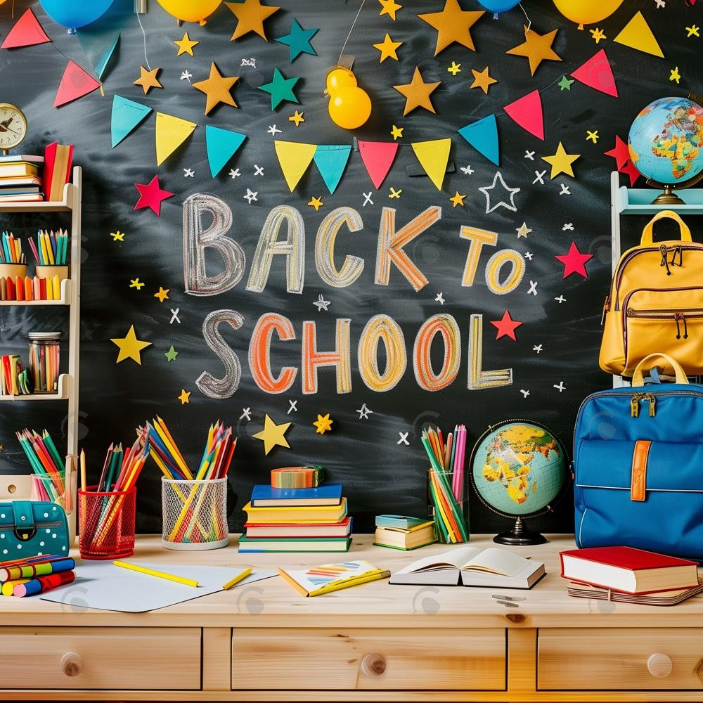 Back To School Shelves Photography Backdrop GBSX-99640