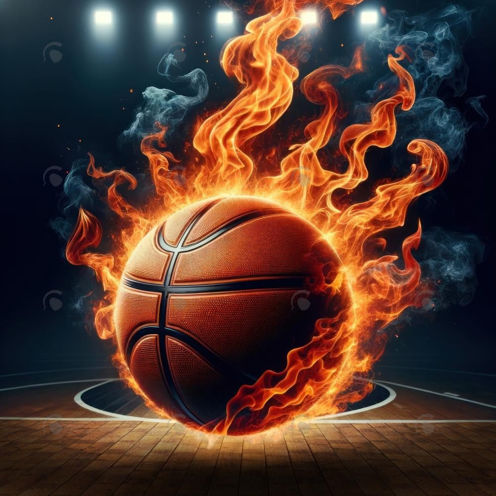 Allenjoy Basketball Court With Fire Photography Backdrop Gbsx-01280