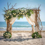 Beach White Flower Arch Photography Backdrop GBSX-99644