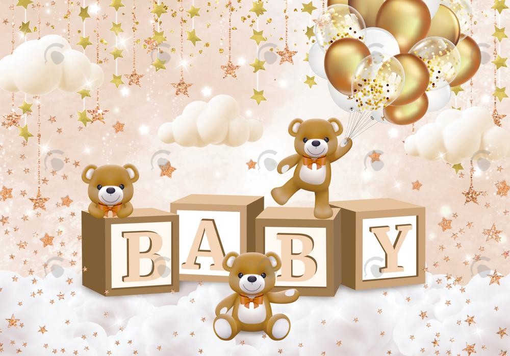 Allenjoy Bear Theme Baby Shower Photography Backdrop Gbsx-00503