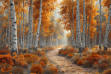 Allenjoy Beautiful Autumn Birch Forest Photography Backdrop Gbsx-00807