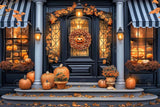 Allenjoy Black And White Halloween Door Photography Backdrop Gbsx-00908