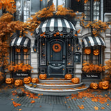 Allenjoy Black And White Halloween Door Photography Backdrop Gbsx-00909
