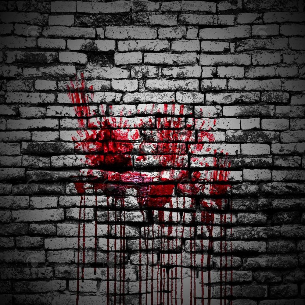 Allenjoy Bloody Dark Brick Wall Photography Backdrop Gbsx-00226