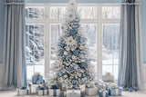Allenjoy Blue Christmas Photography Backdrop Gbsx-00621